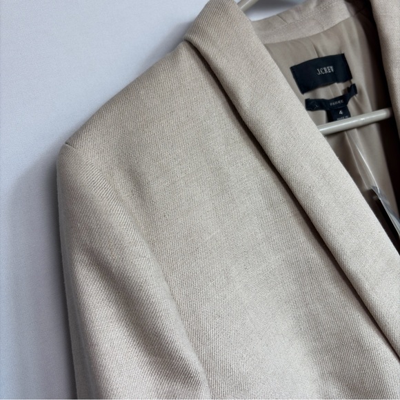 J Crew Parke Blazer Sz 4 Flax Beige Linen Blend Single Button Jacket NWT Career - Picture 10 of 14